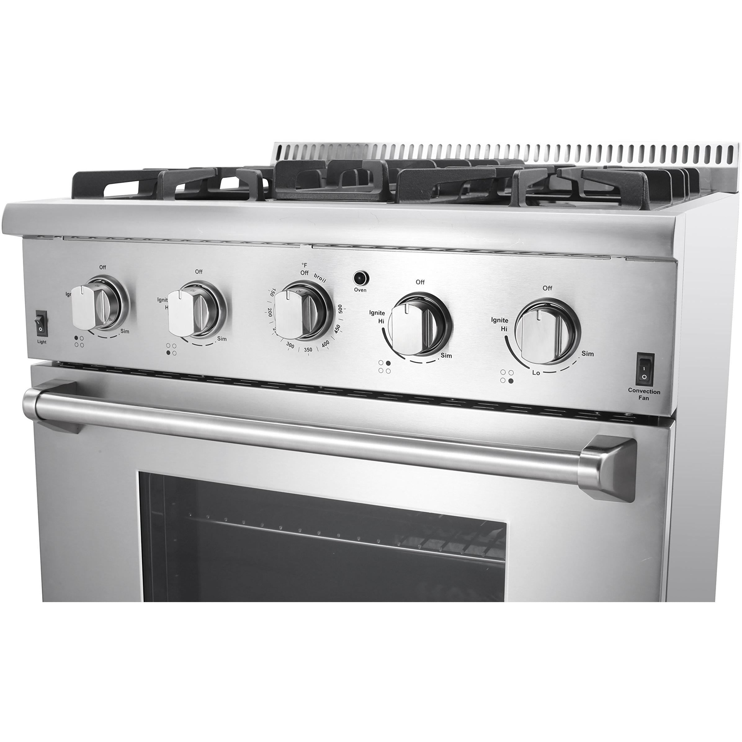 Thor Kitchen 30-inch Freestanding Gas Range with Convection Technology HRG3080U