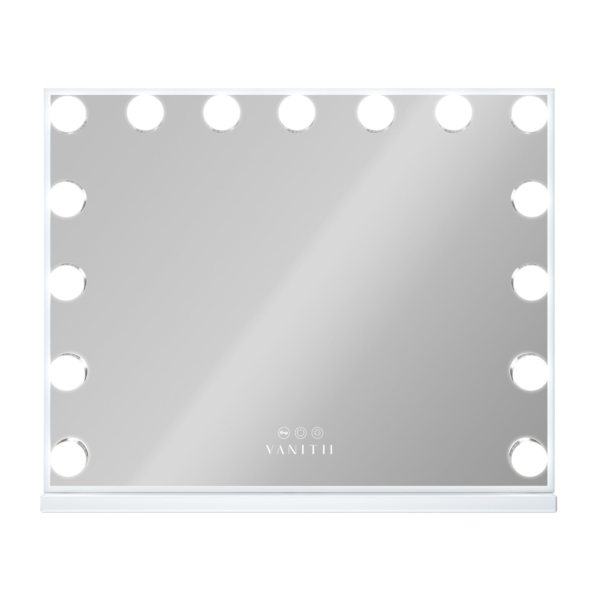 Mary Hollywood Vanity Mirror with Bluetooth XXL - 15 Dimmable LED Bulbs | VNT-5846-JMBT-WHT