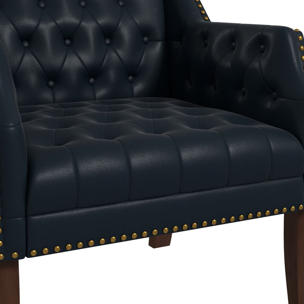 Vegan Leather Armchair  Set of 2   Transitional   Armchairs And Accent Chairs   by Karat Home  Houzz