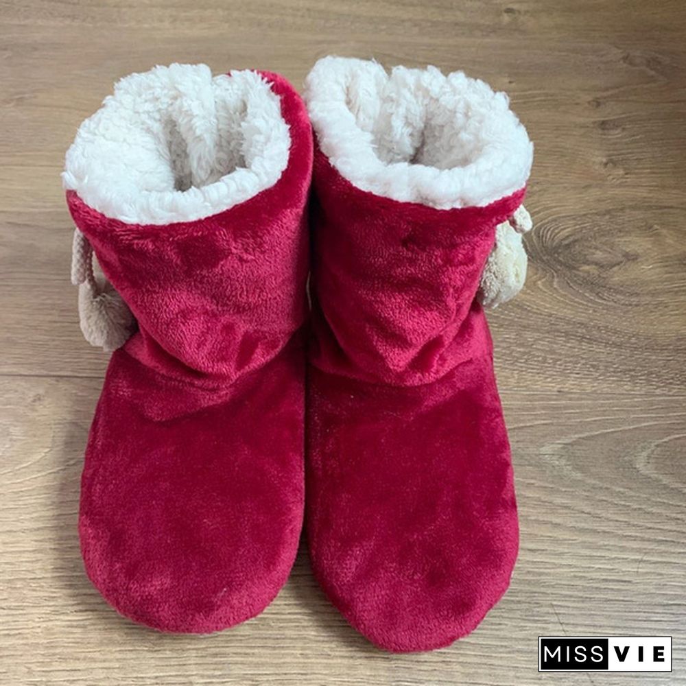 Women Indoor Slippers Warm Plush Lovers Home Slipper Soft Winter Warm House Slippers Velvet Ball Women Bedroom Slippers