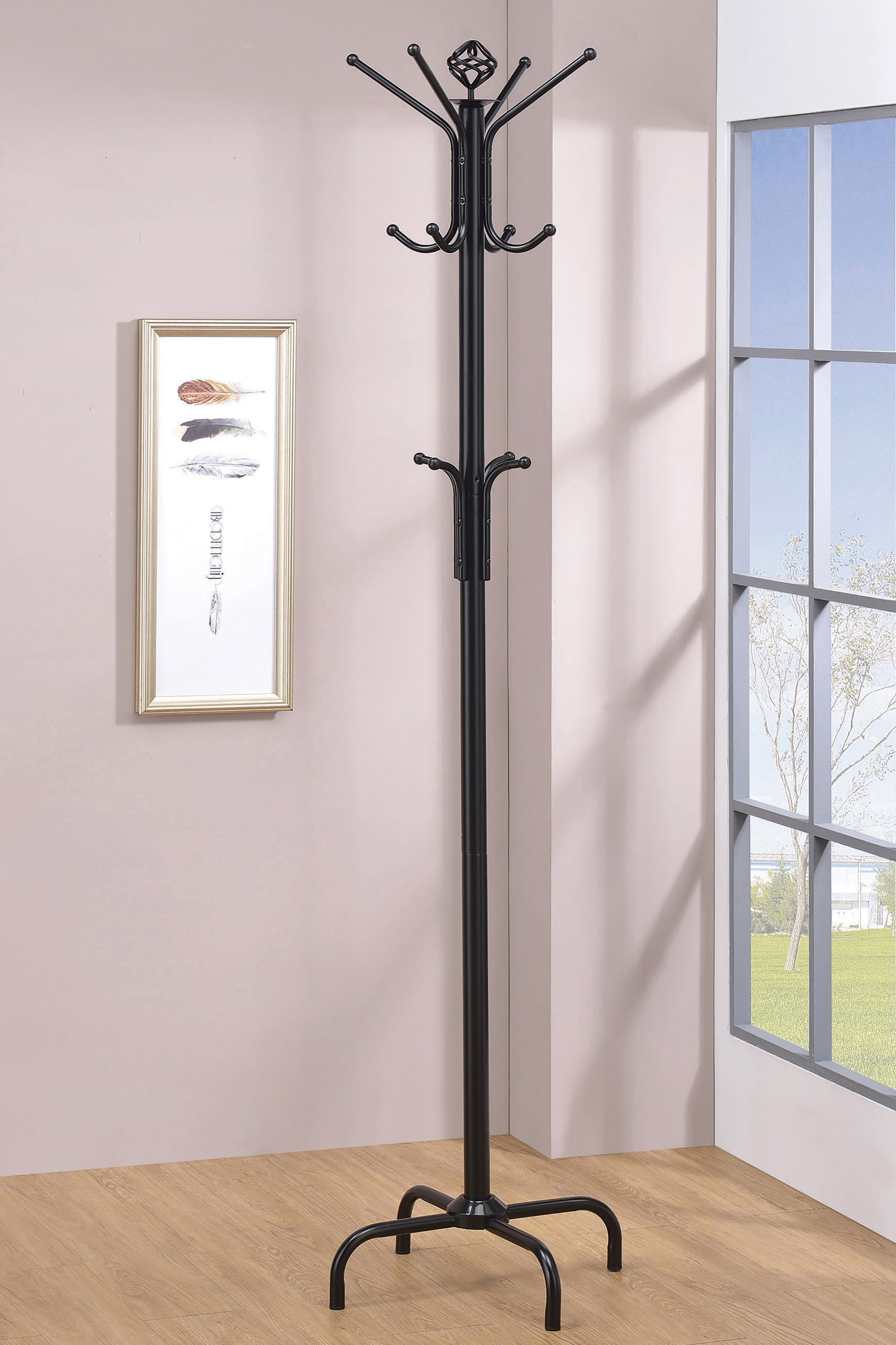 Collier 12-hook Coat Rack Black