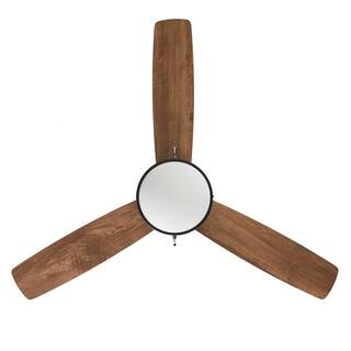 Hampton Bay Caprice 44 in. Integrated LED Indoor Matte Black Ceiling Fan with Light Kit SW19151P MBK