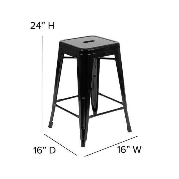 All-Weather Backless Commercial Bar Stool with Poly Resin Seat