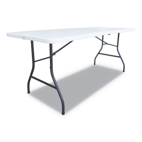 Alera Fold-in-Half Resin Folding Table， Rectangular， 72w x 29.63d x 29.25h， White (FR72H)