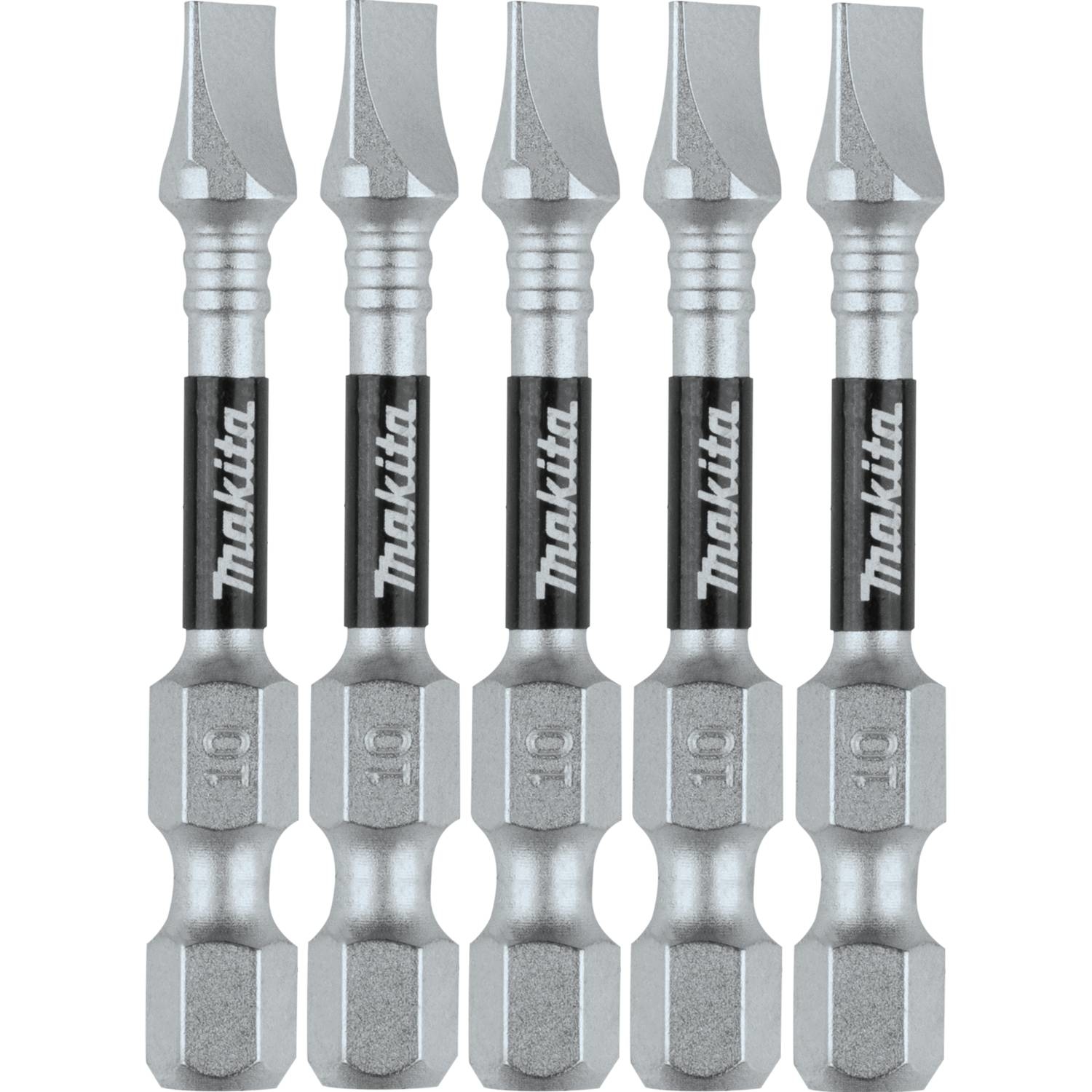 Makita Impact XPS Slotted #10 X 2 in. L Power Bit Steel 5 pk