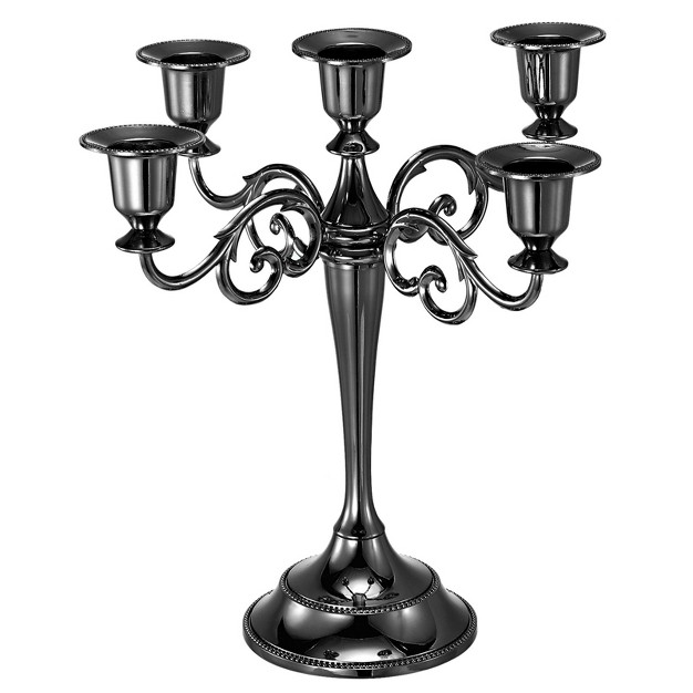 Unique Bargains Home Decor Wedding Birthday Party Candelabra Candle Holders 5 Arm Metal Candlestick