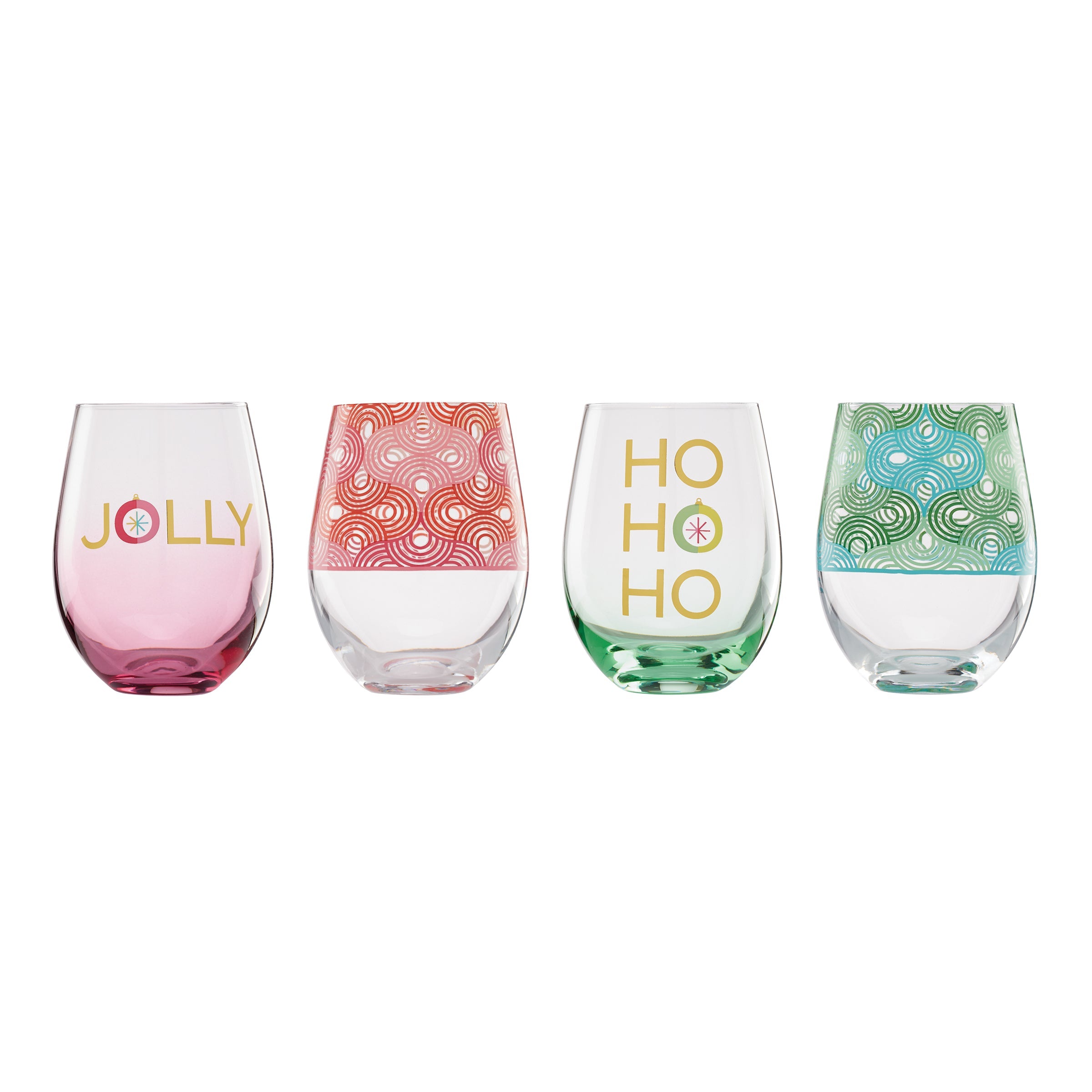 Jolly Ombre Stemless Wine Glasses, Set of 4