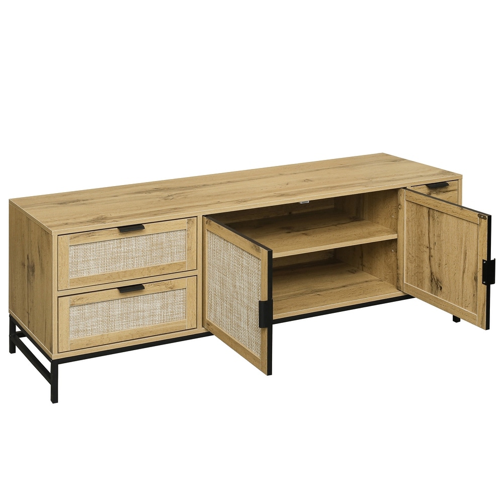 Rattan TV Stand for TVs Up to 65\