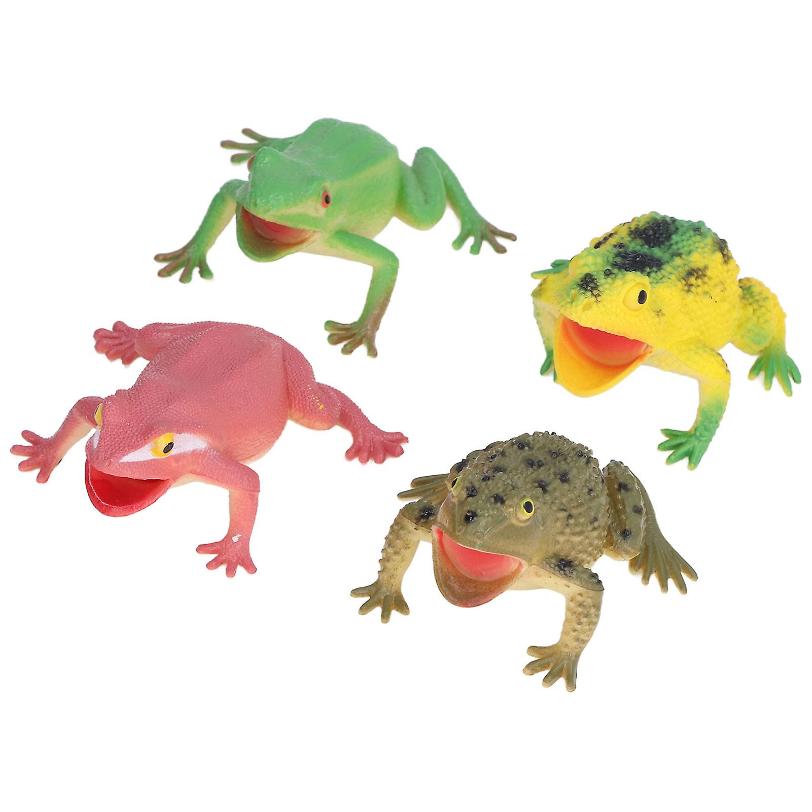 4pcs High Simulation Toad Model Bright Color Toad Toy Set Tricky Squeeze Toad Toys For Children