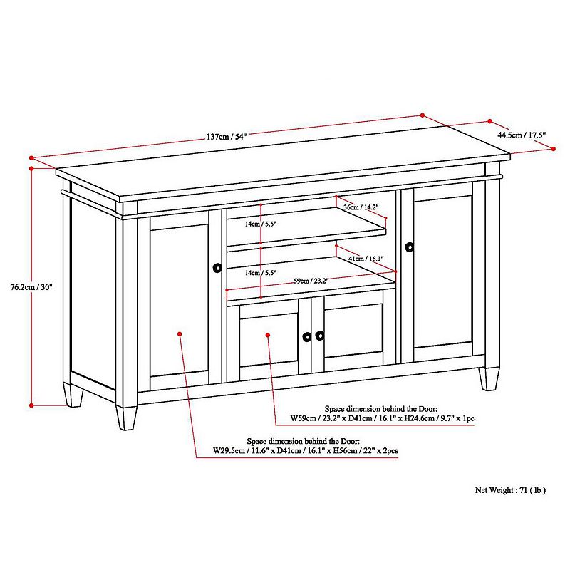 Simpli Home Carlton TV Media Stand