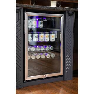 Haier 20.5 in. 150 (12 oz.) Can Beverage Cooler HEBF100BXS