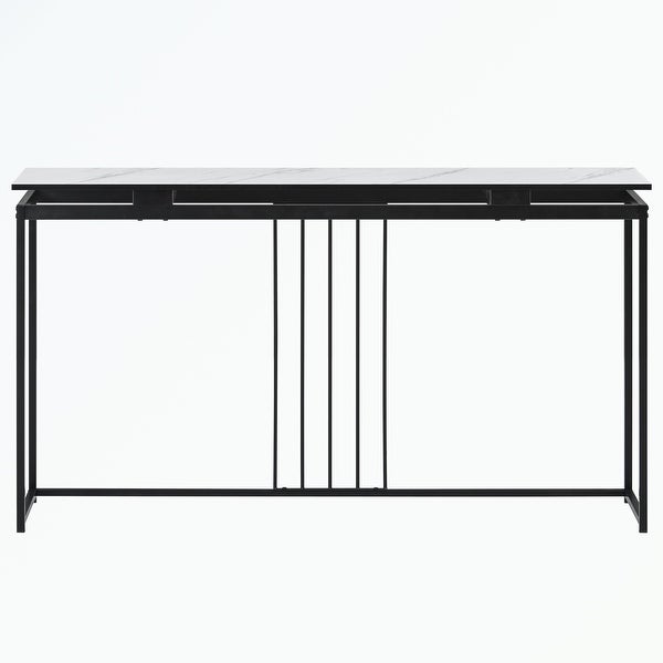 Console Table， Extra Long Entryway Table with Metal Frame