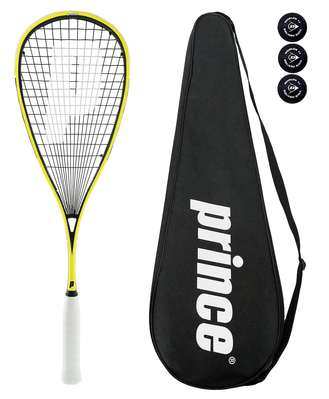 Prince pro rebel 950 squash racket + 3 dunlop pro squash balls