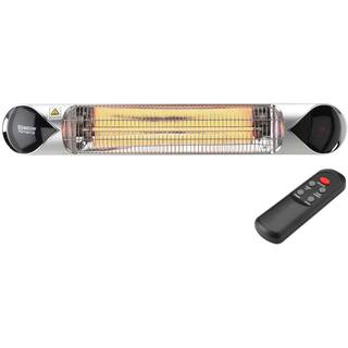 Hanover 35.4 in. 1500-Watt Infrared Electric Patio Heater with Remote Control in Silver HAN1051IC-SLV