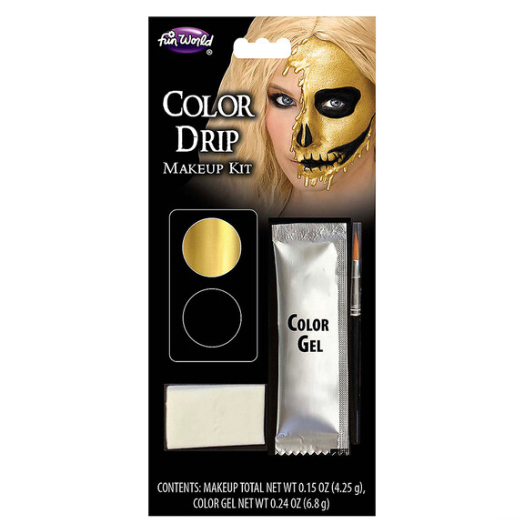 Fun World Color Drip Melting Skull Gold