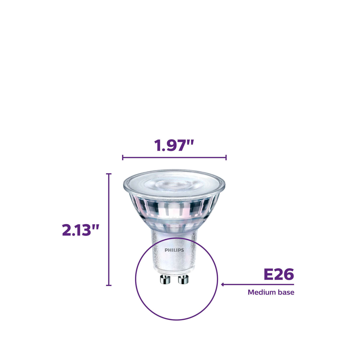 Philips MR16 GU10 LED Bulb Bright White 50 Watt Equivalence 3 pk