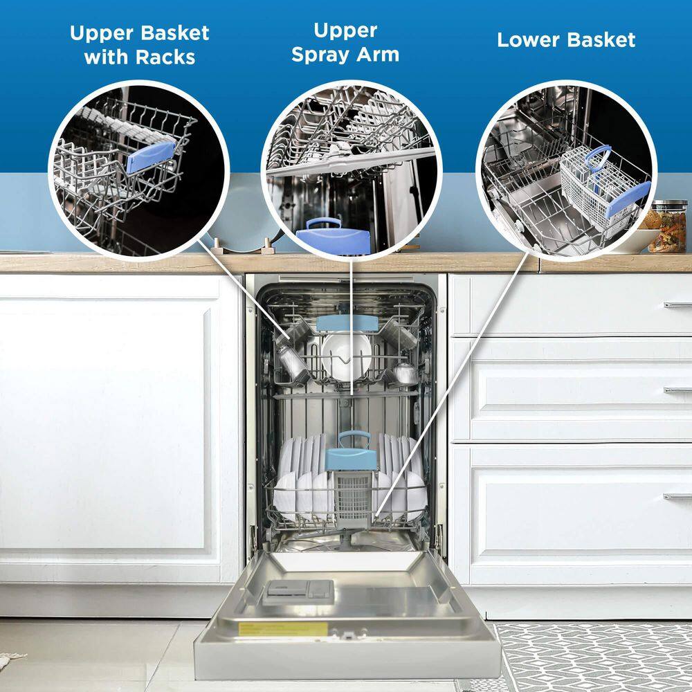 Danby 18 in. Front Control Built-in Dishwasher in White 51 DB DDW18D1EW