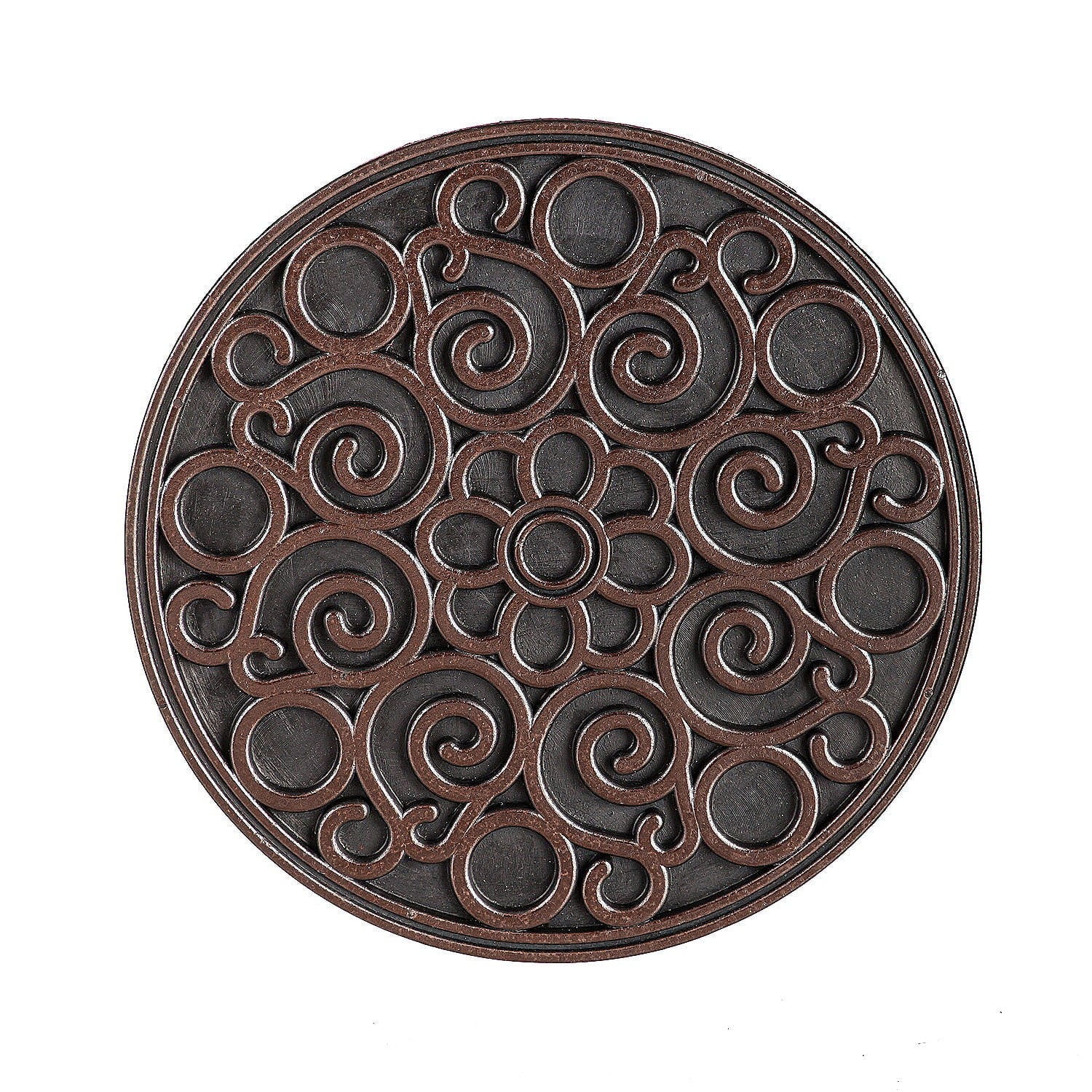 Evergreen Recycled Rubber Stepping Stones, Set of 3 - Copper Flower Swirl