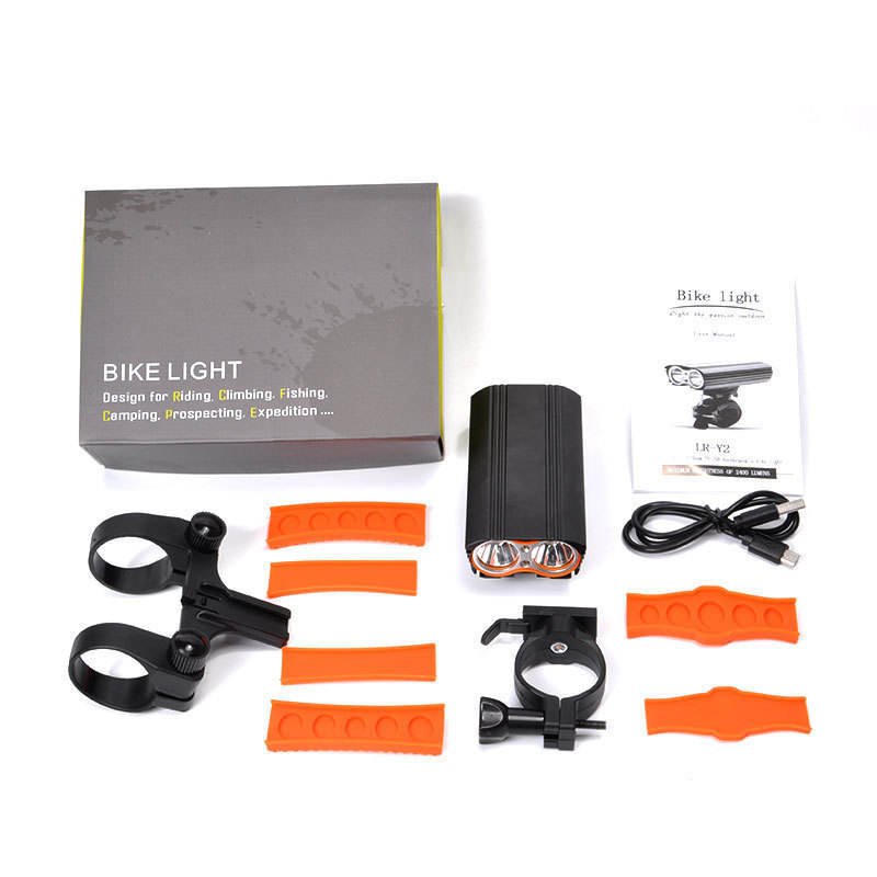 2023 USB mountain bike lights LED bright night riding lights cycling equipment waterproof headlights