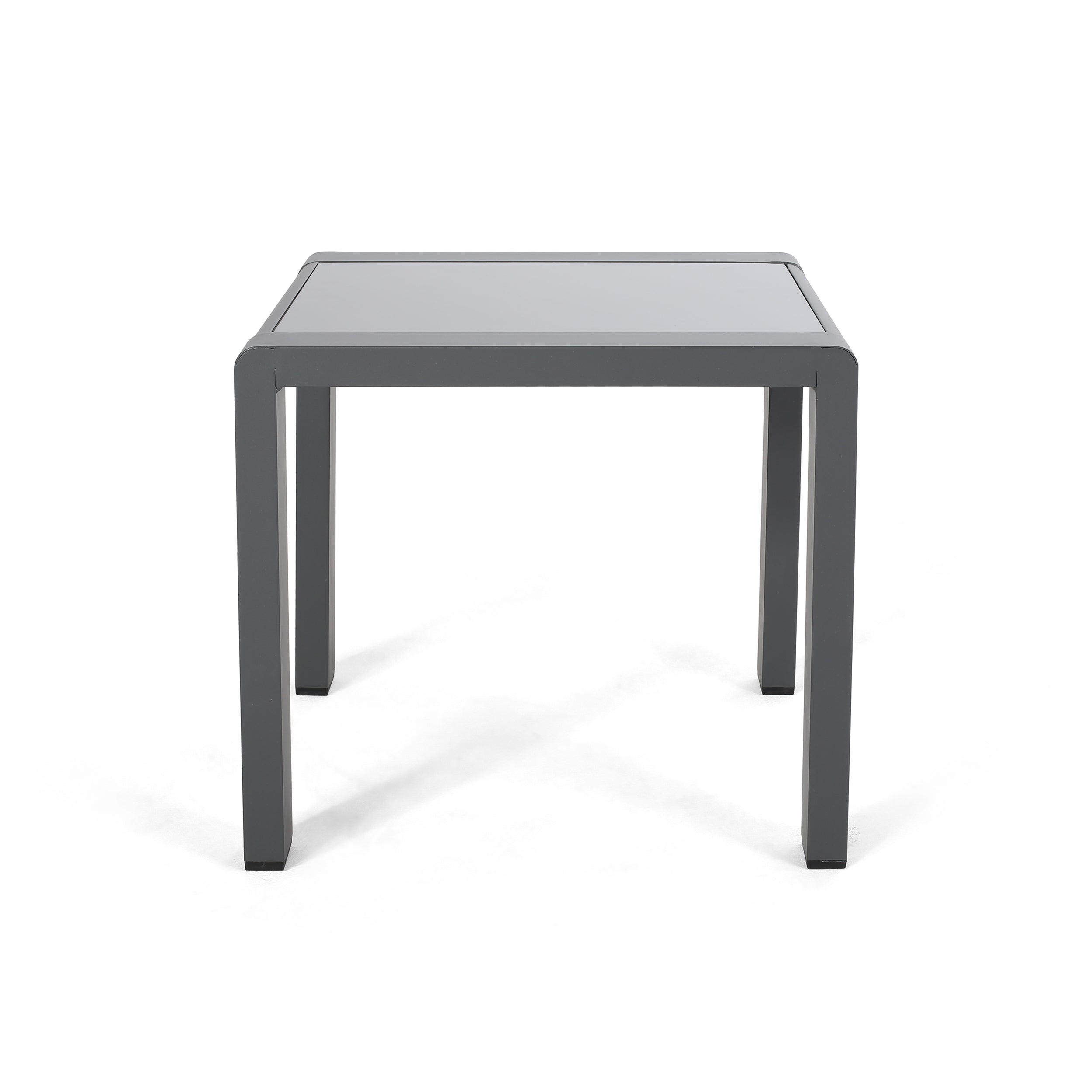 Giovanna Coral Outdoor Aluminum Side Table with Glass Top