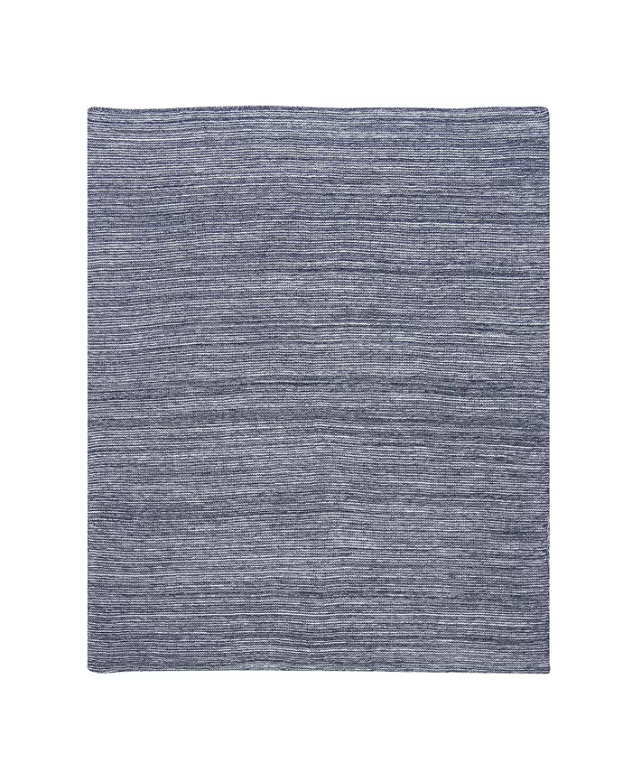 Lambs and Ivy Signature Blue White 100% Cotton Marl Textured Knit Baby Blanket