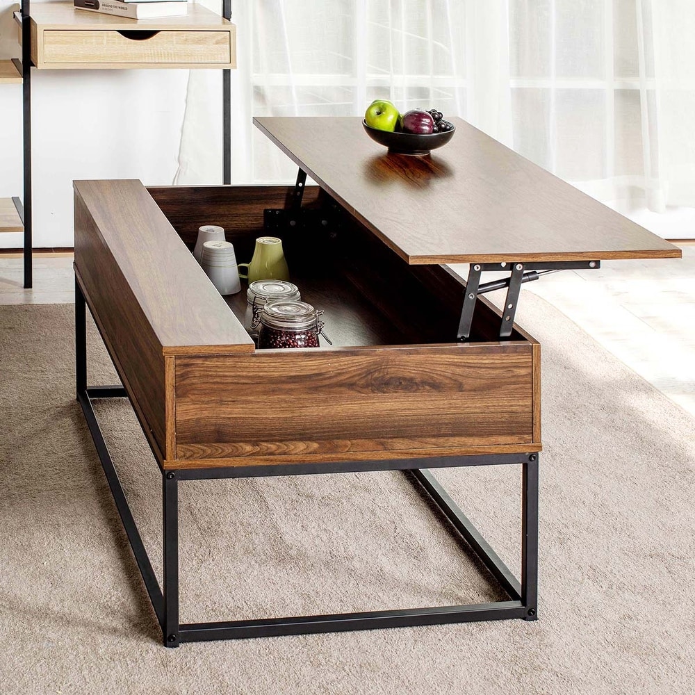 Homy Casa Kravets Lifted Top Storage Coffee Table