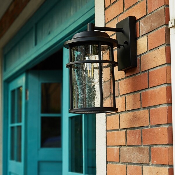 1 Light Black Coastal Barn Dome Outdoor Wall Lantern Clear Glass Shopping - The Best Deals on Outdoor Wall Lanterns | 39367998