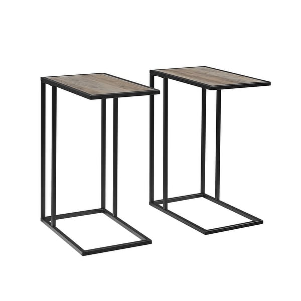 Middlebrook 20-inch Urban Industrial Asymmetrical C Side Table - Set of 2