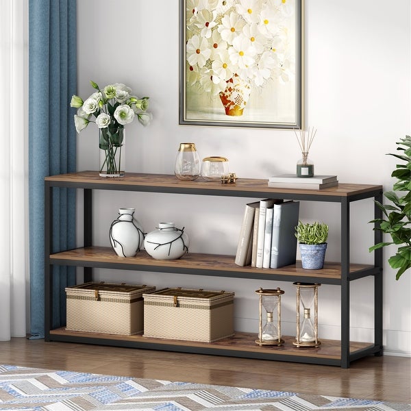 3-Tier Sofa Console Table， Vintage Entry Table