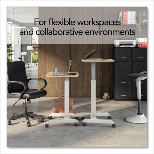 Union and Scale Essentials Sit-Stand Single-Column Mobile Workstation， 23.6