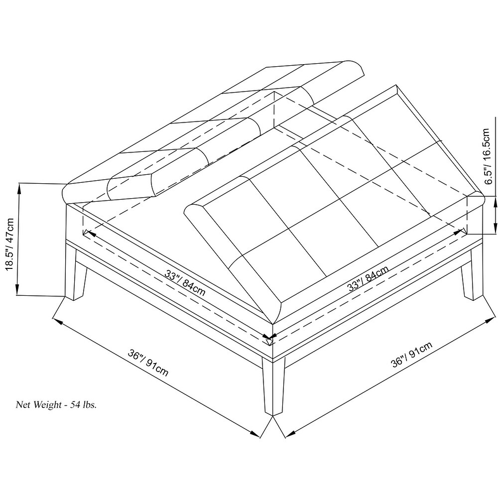 WYNDENHALL Lancaster 36 in. Wide Contemporary Square Table Ottoman
