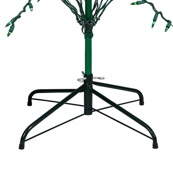 6' Green Cascade Twig Tree Christmas Outdoor Decor Green Lights