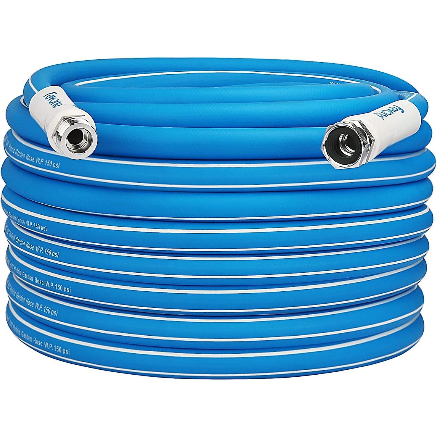 Garden Hose 100 Ft Heavy Duty Water Hose 5/8 Garden Hose 100 Feet Lightweight Hose， Lawn and Garden Watering Equipment， 3/4 Solid Fittings， Drinking Wat