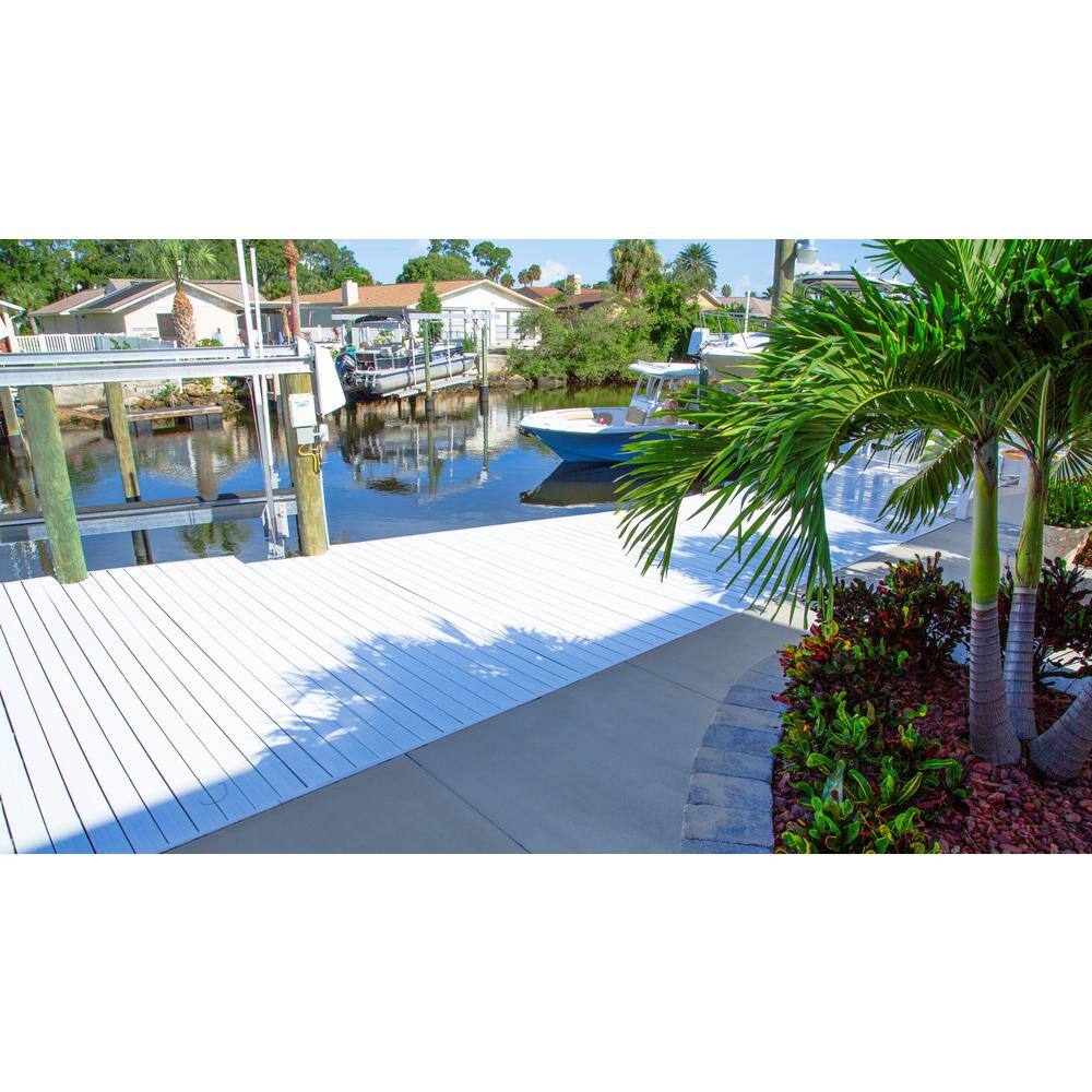 Deck-Top 8 in. x 8 ft. White PVC Decking Board Side Cladding for Composite and Wood Patio Decks (5-Pack) DT8CW8566