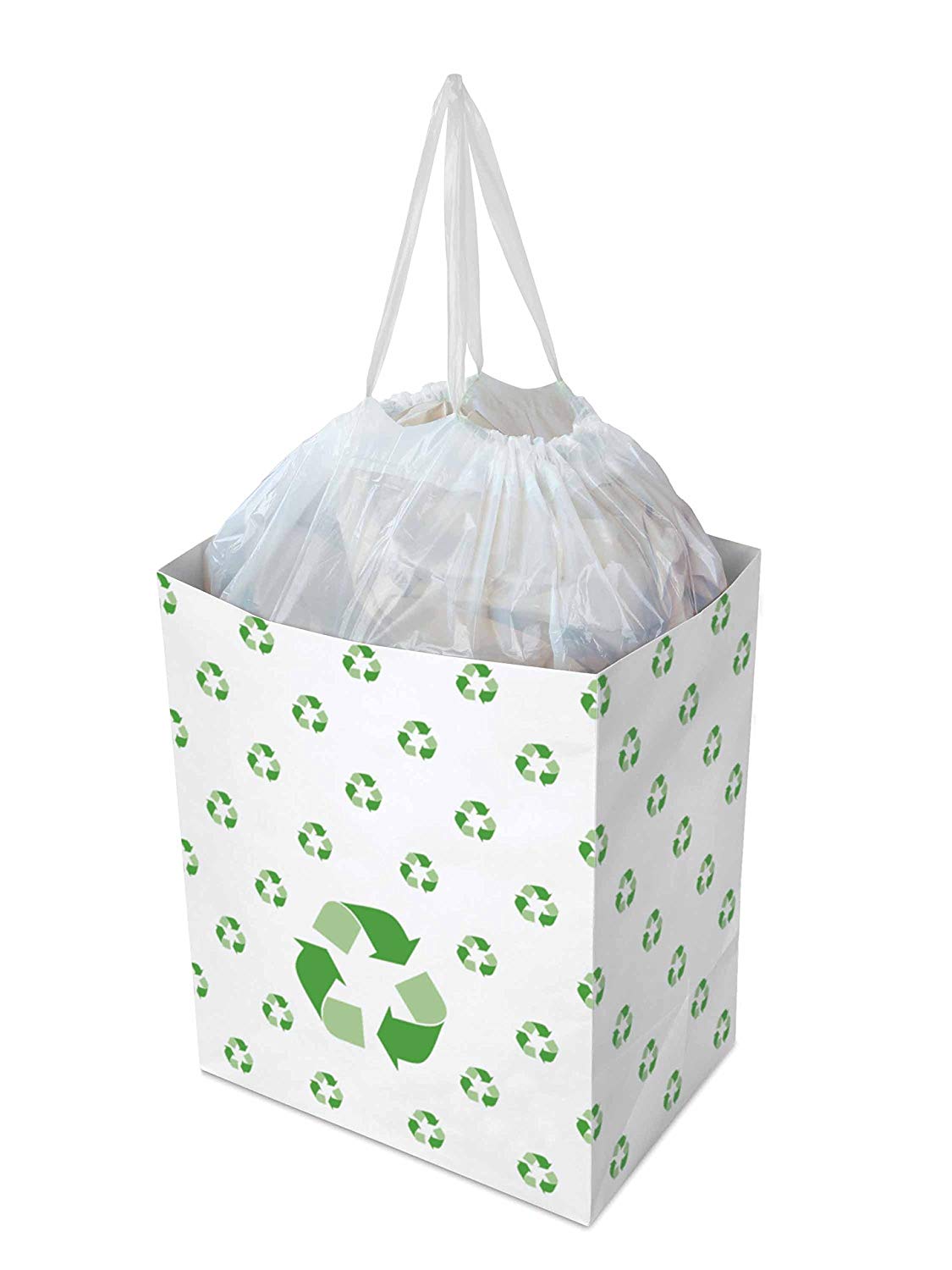 Clean Cubes 13 Gallon Disposable Sanitary Trash Cans and Recycling Bins， 3 Pack (Recycle)