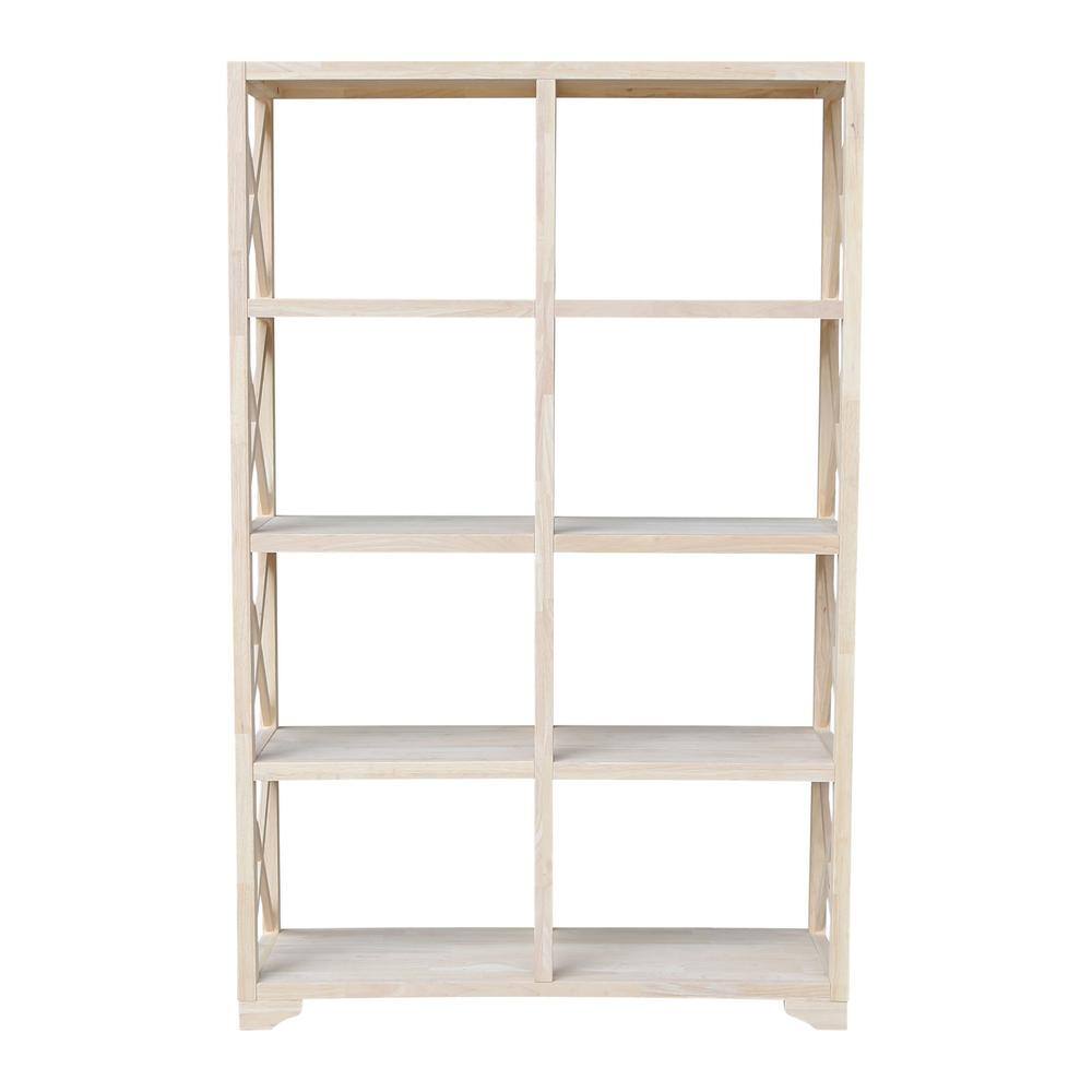 International Concepts 71.9 in. Unfinished Wood 8-shelf Etagere Bookcase with Adjustable Shelves SH-7247X