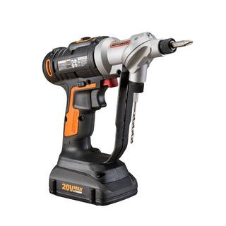 Worx POWER SHARE 20-Volt Switchdriver Cordless 14 in. Drill and Driver with 67-Piece Accessory Kit WX176L.1