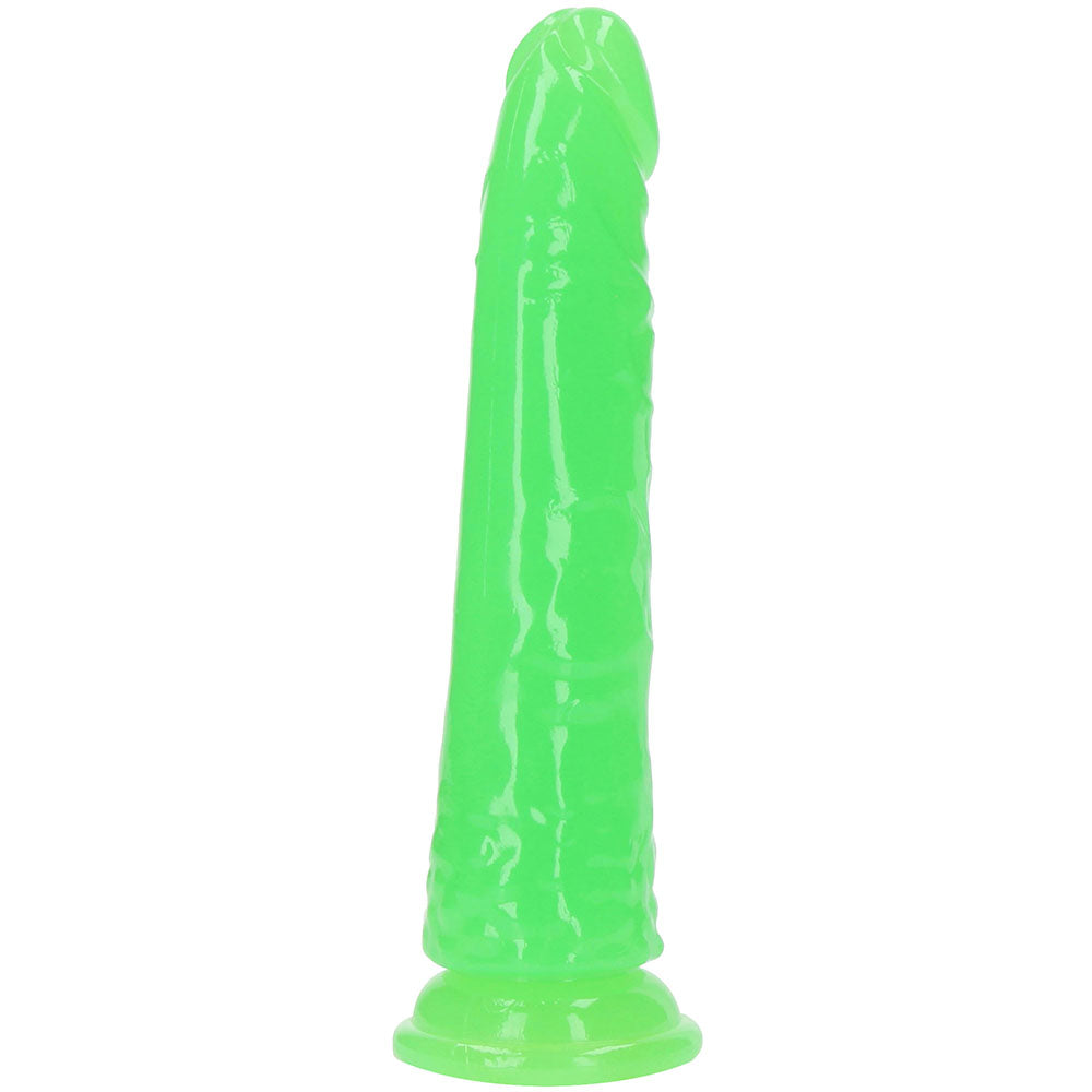 RealRock Glow In The Dark 6 Inch Slim Dildo in Green