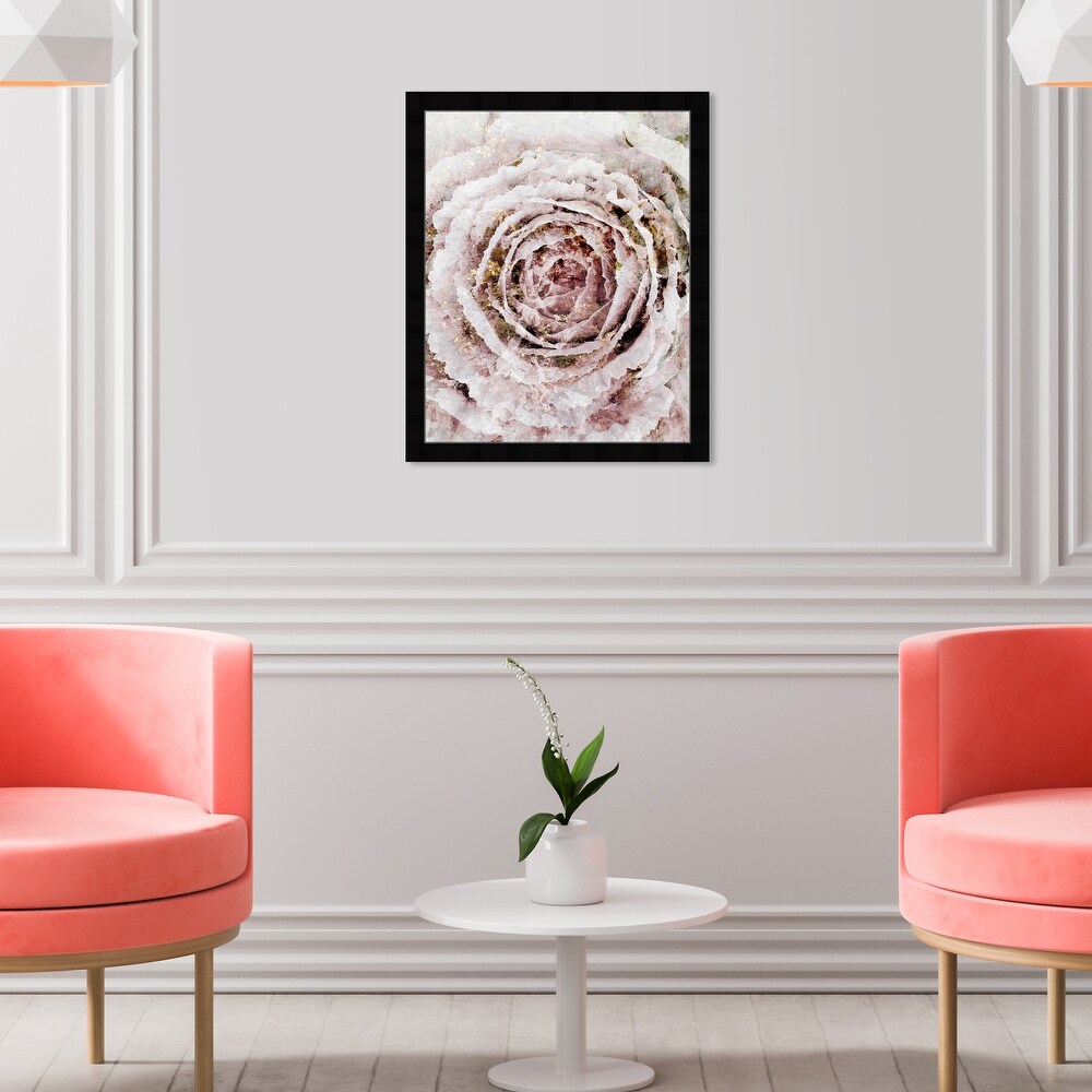 Blush Pink and White Rose Flower Farmhouse Frame Art Print for Entry Way