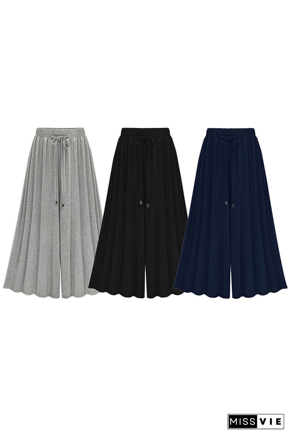 Plus Size Solid Wide Leg Pants Wholesale