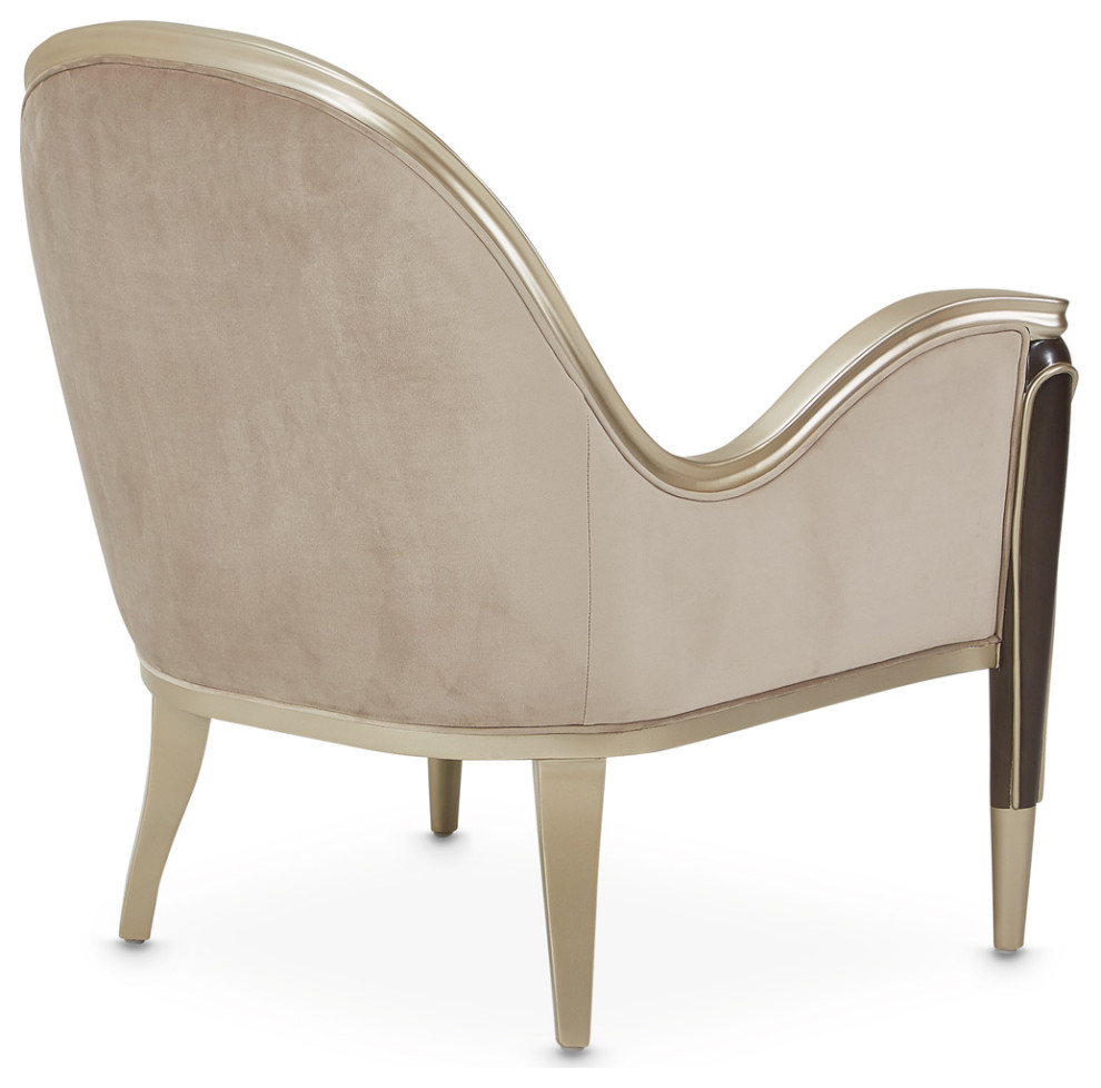 Villa Cherie Velvet Accent Chair   Porcini/Hazelnut   Midcentury   Armchairs And Accent Chairs   by Michael Amini  Houzz