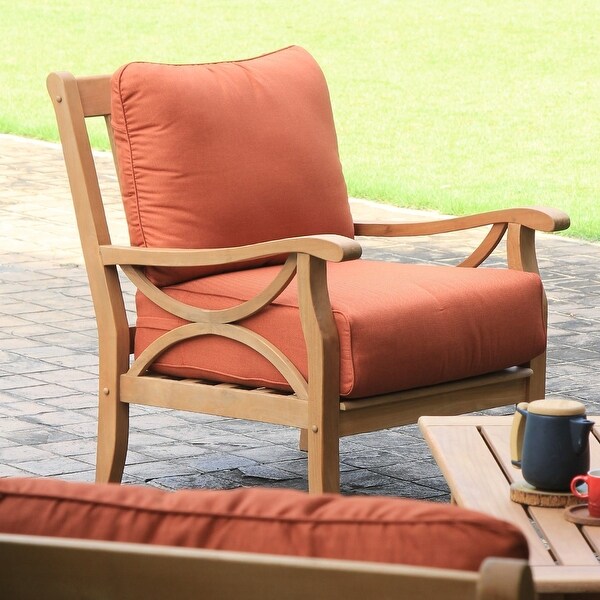 Cambridge Casual Lowell 5piece Teak Wood Outdoor Conversation Set with cushion