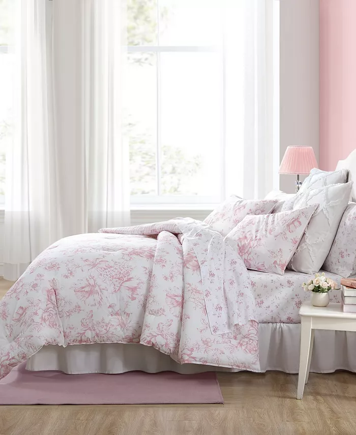 Laura Ashley Delphine Cotton Reversible 2 Piece Comforter Set， Twin XL