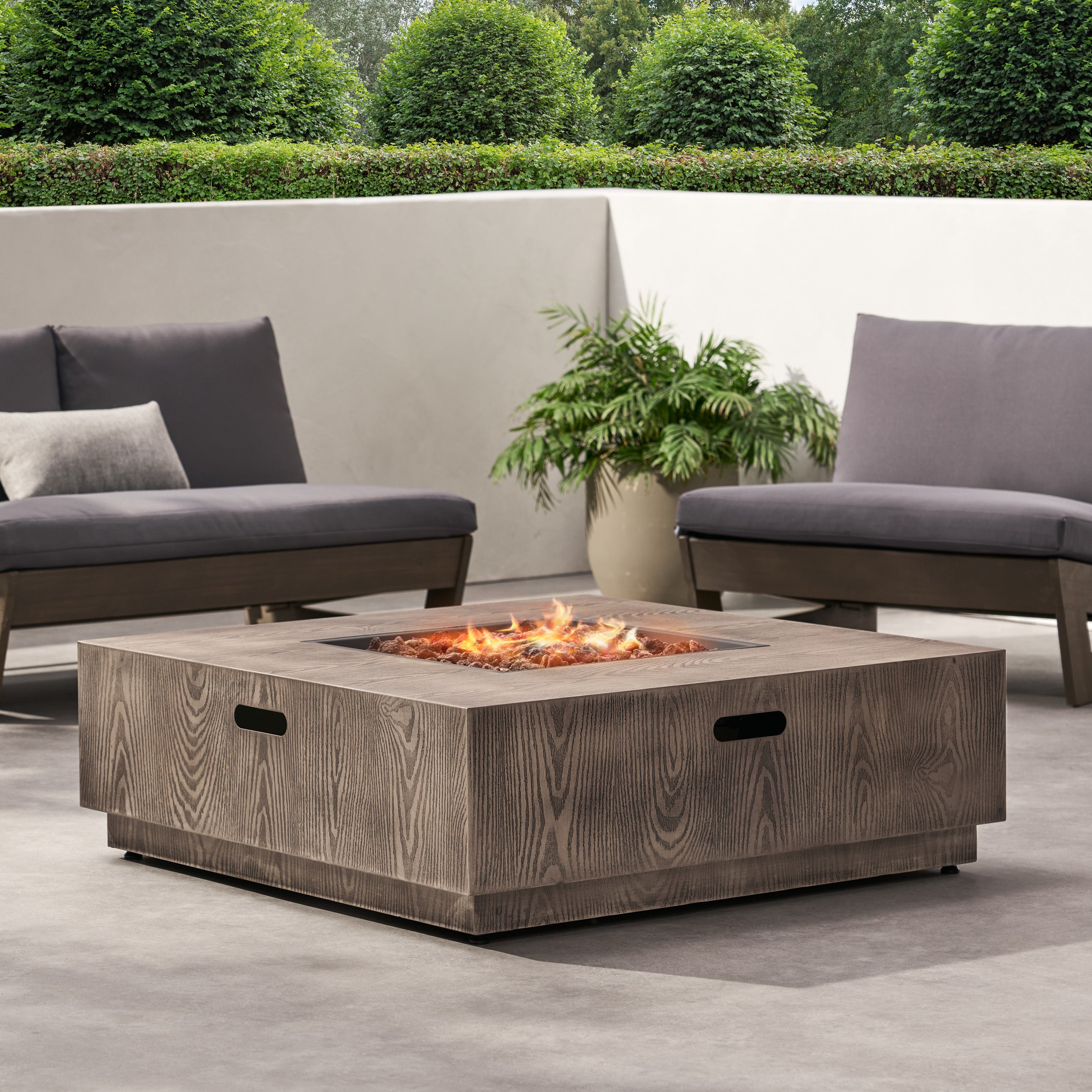 Jasmine Outdoor 50,000 BTU Square Fire Pit (No Tank Holder)