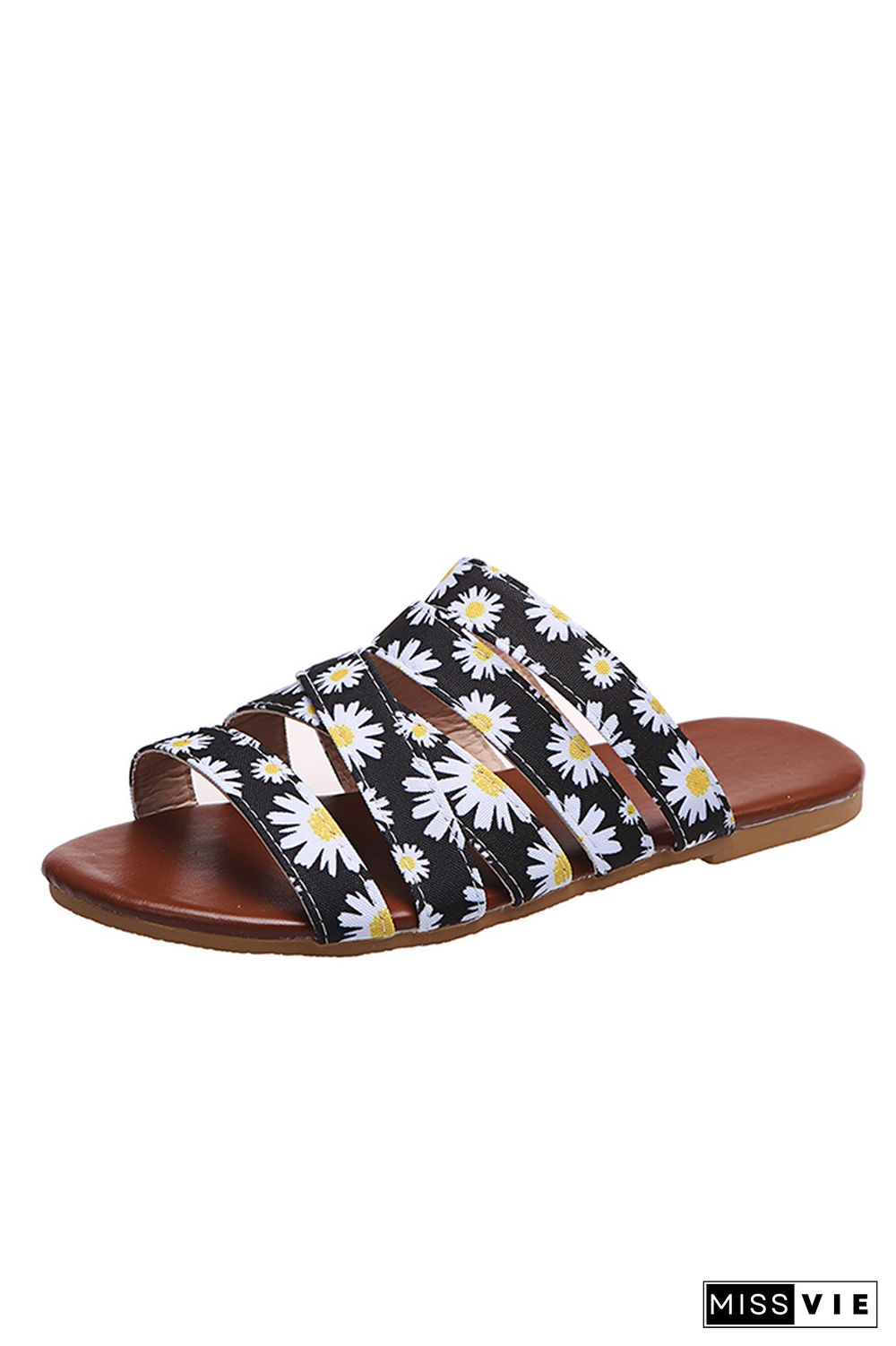 Daisy Print Flat Sandals Wholesale