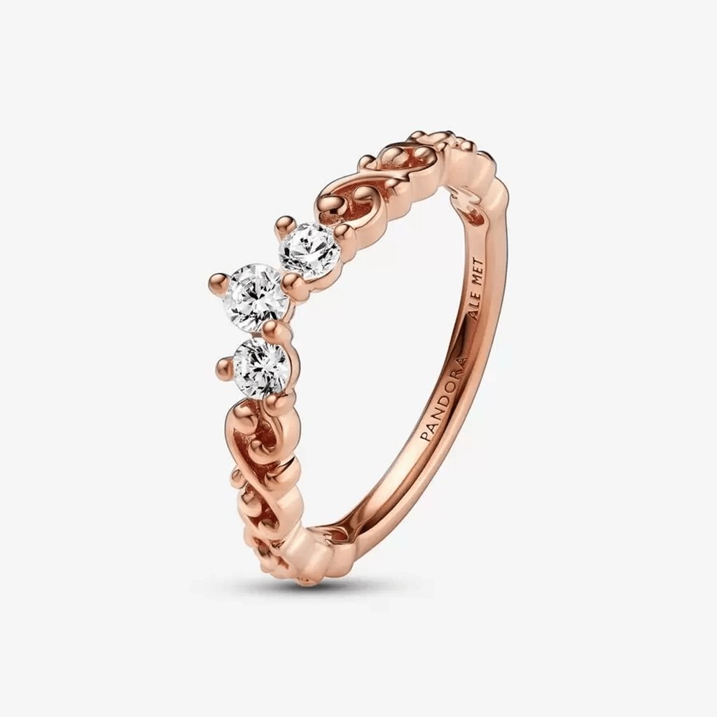 PANDORA  Regal Swirl Tiara Ring - Rose Gold Plated