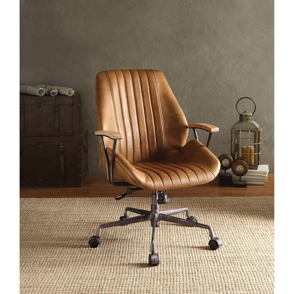 ACME Hamilton Executive Office Chair  Coffee Top Grain Leather