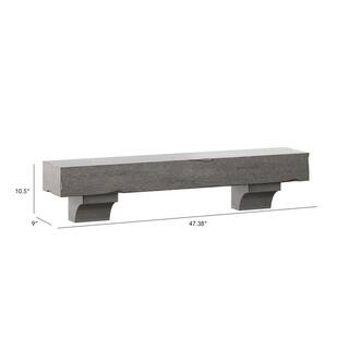 Twin Star Home 48 in. Weathered Gray Cap-Shelf Mantel MS48-6210-B523