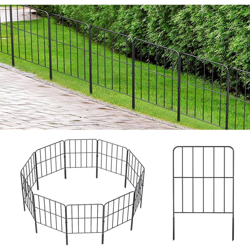 Oumilen 10 ft. L x 24 in. H Square Metal Garden Fence Rustproof Wire Fencing Border Decorative (10-Pack Total) PL2109-A28