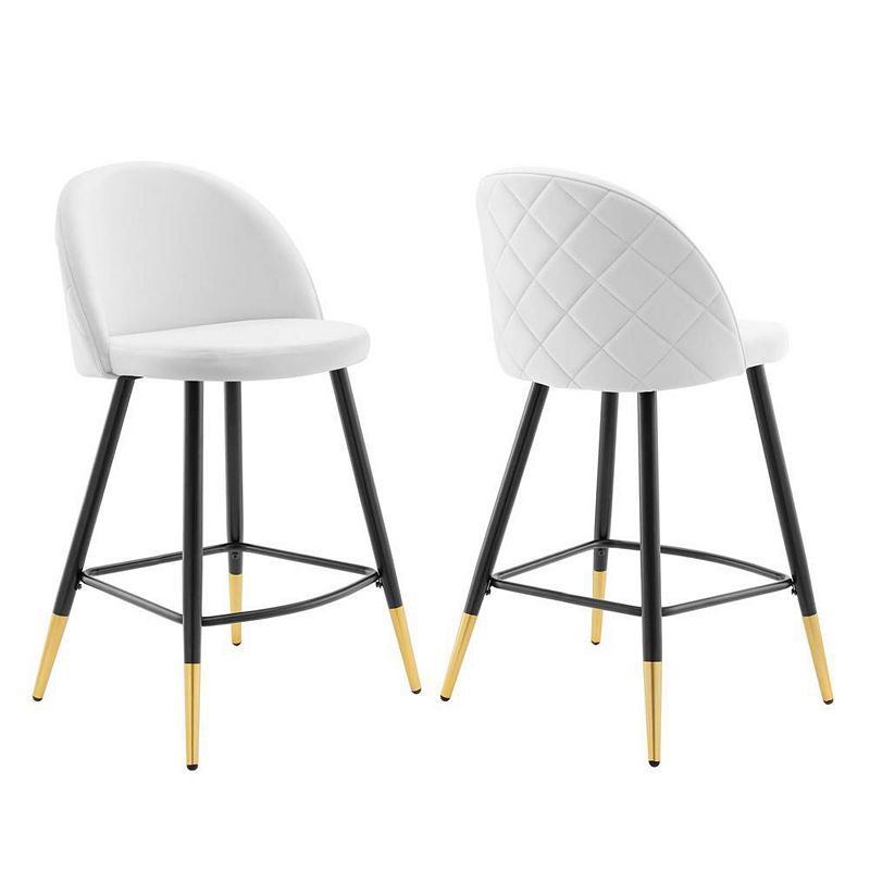 Modway Cordial Performance Velvet Counter Stools - Set of 2